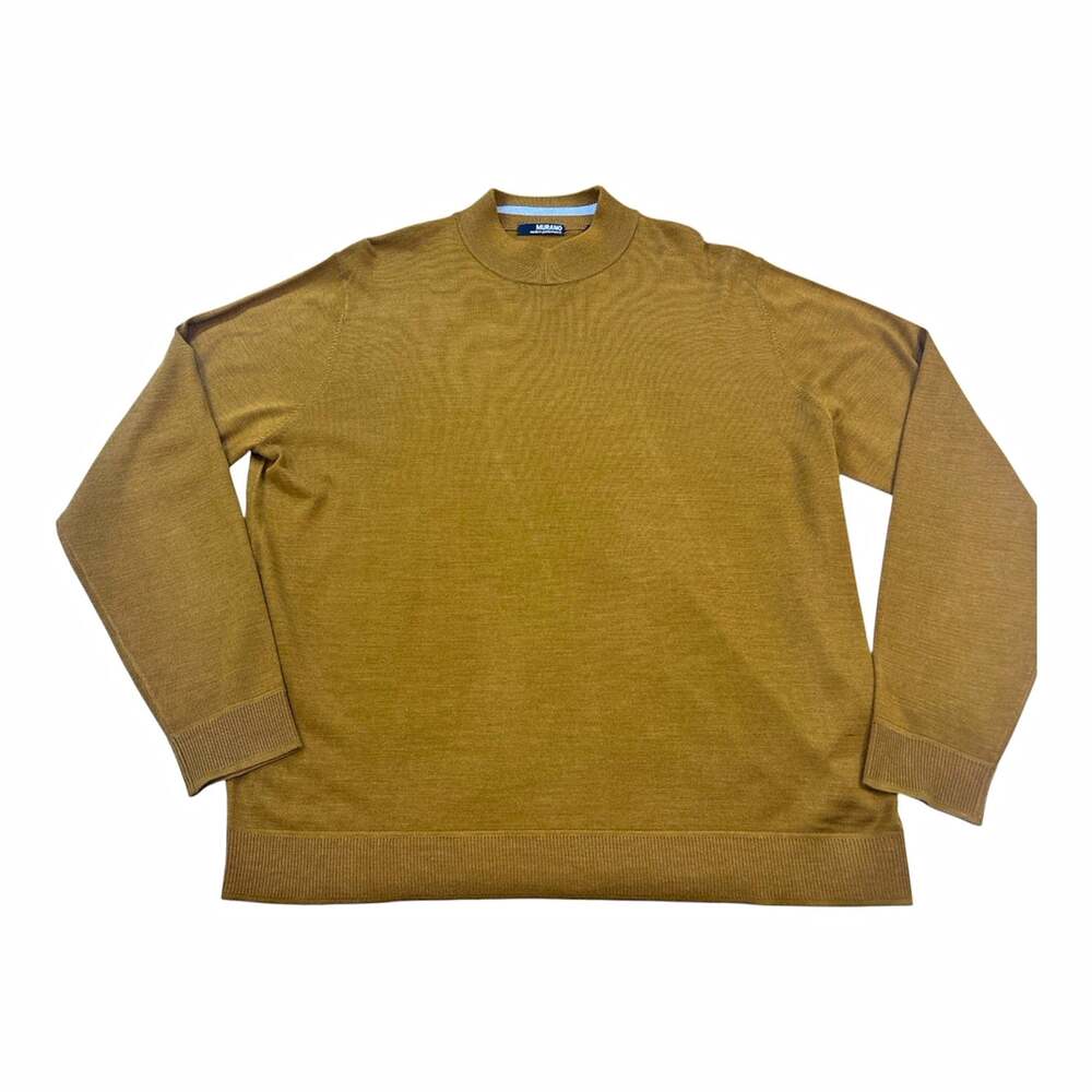 Murano Men's Gold Crew Neck Pullover Sweater Long Sleeve Acrylic Breathable XL